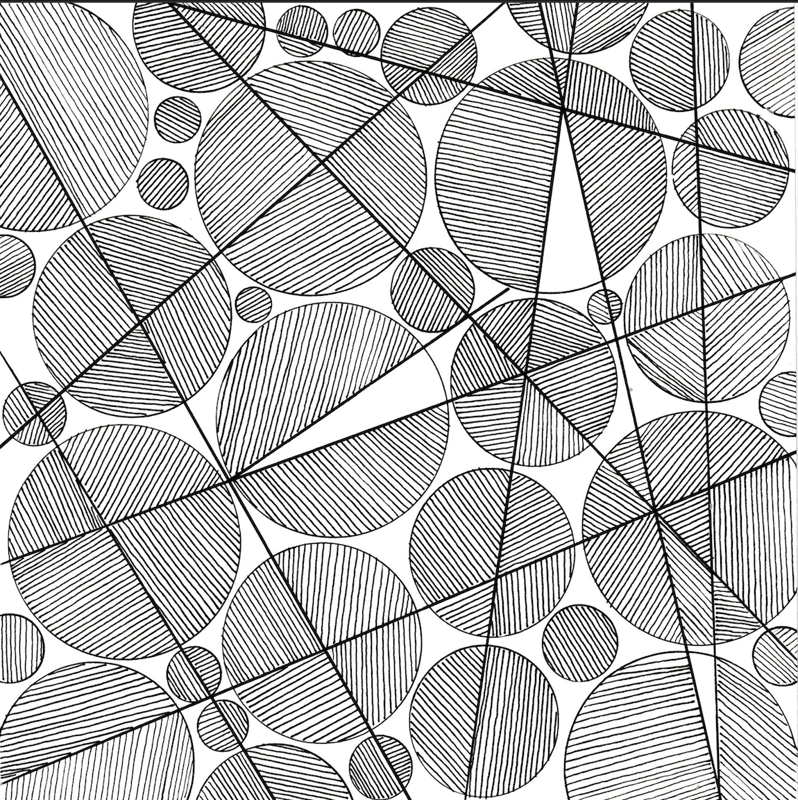 Circles and Square - 5x5 inches print by Rebecca Howdeshell