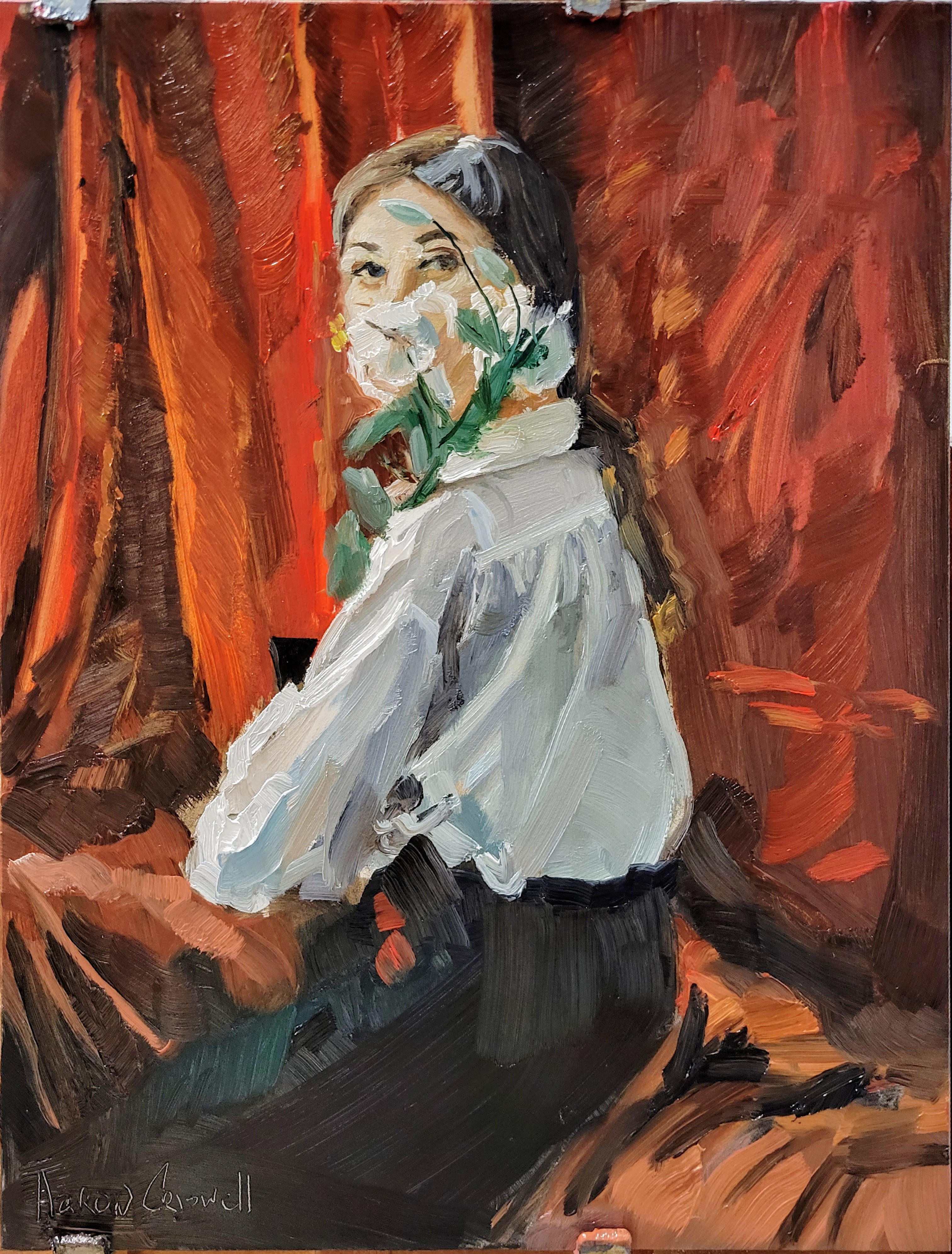 Hiding behind flowers - Print by Aaron Criswell