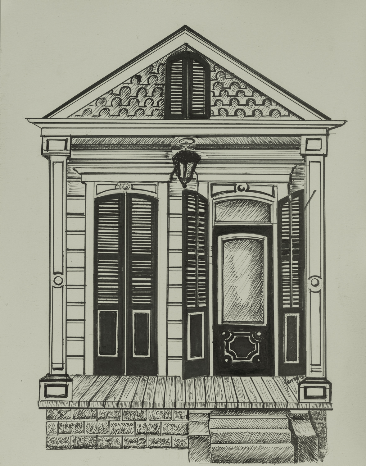 NOLA Shotgun House V - 11 x 14 inches Print by Yenny (Jenny Archbold)