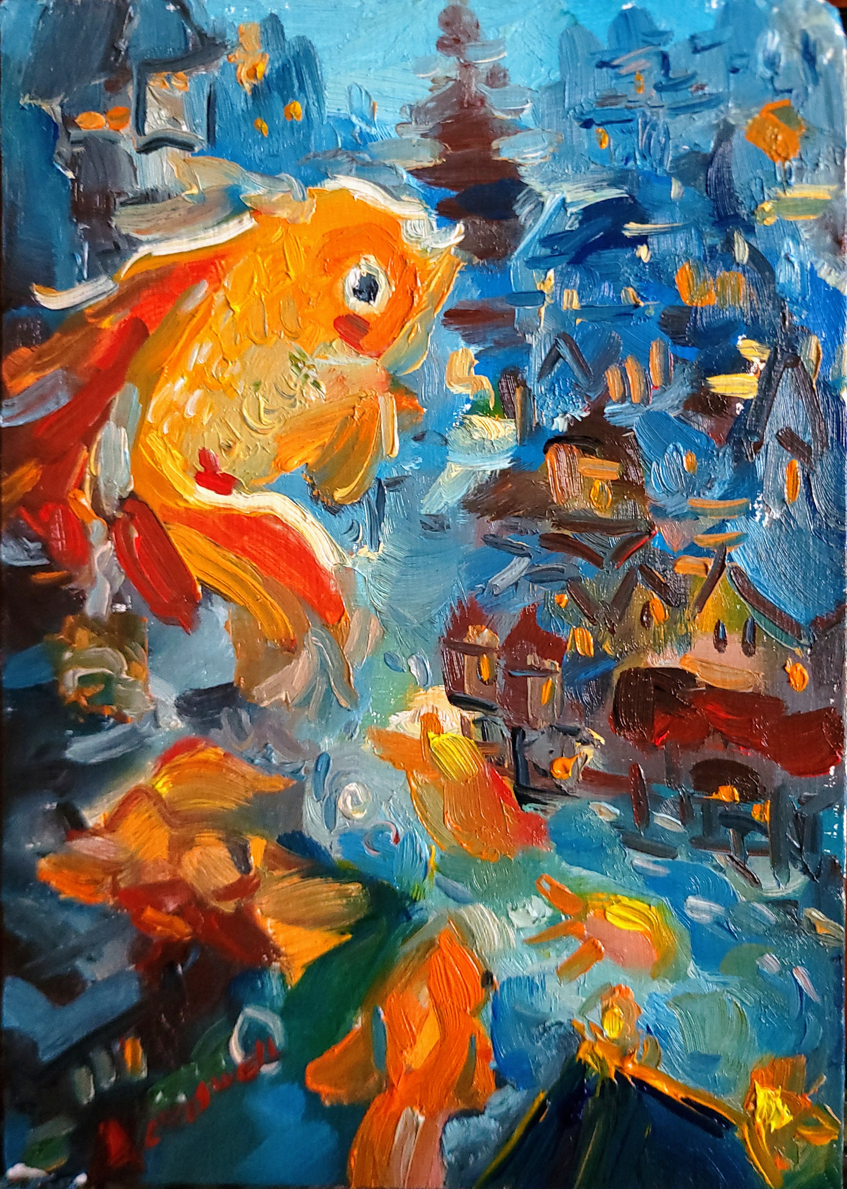 Blue and orange - Print by Aaron Criswell