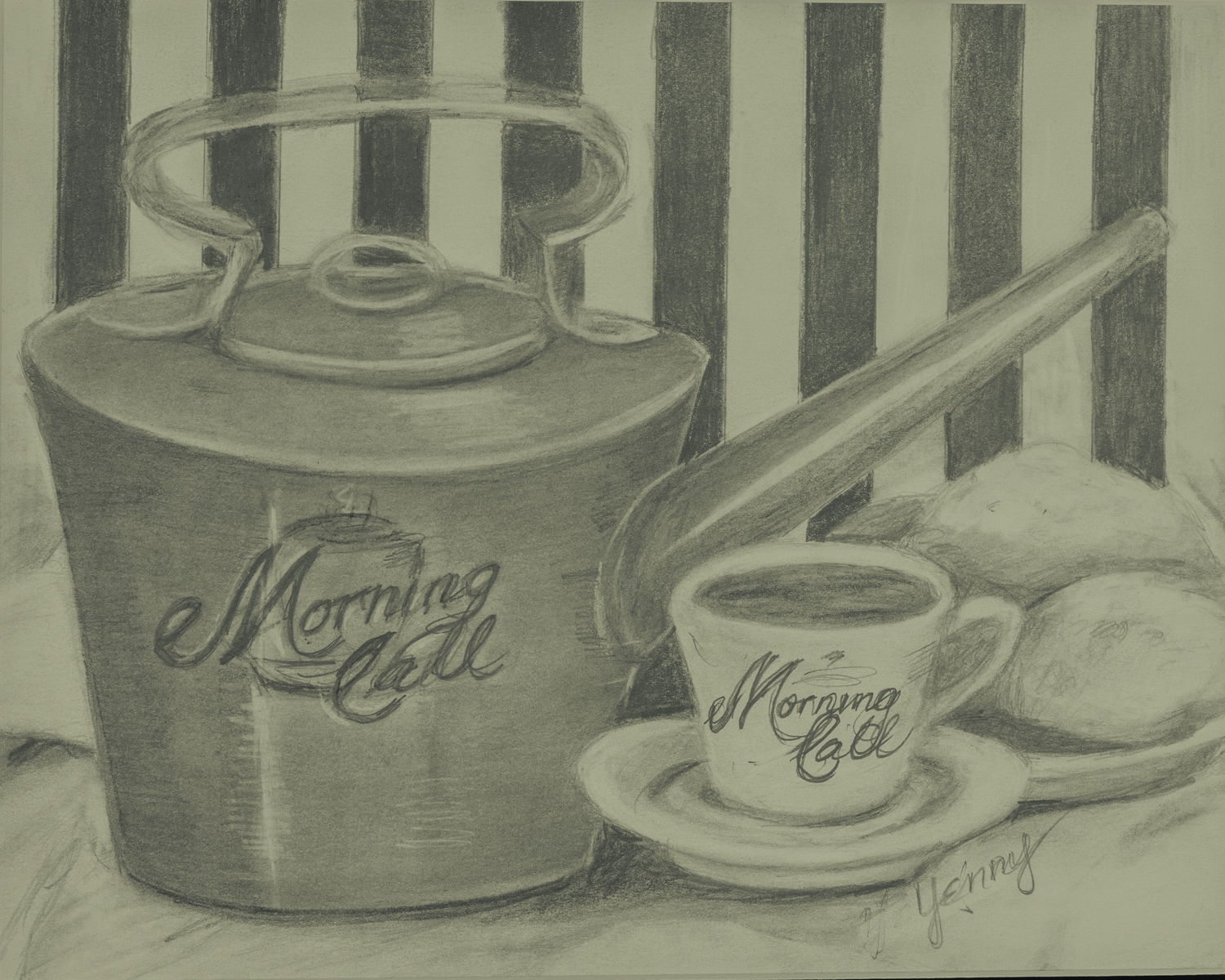 Café au Lait - 10 x 8 inches Print by Yenny (Jenny Archbold)