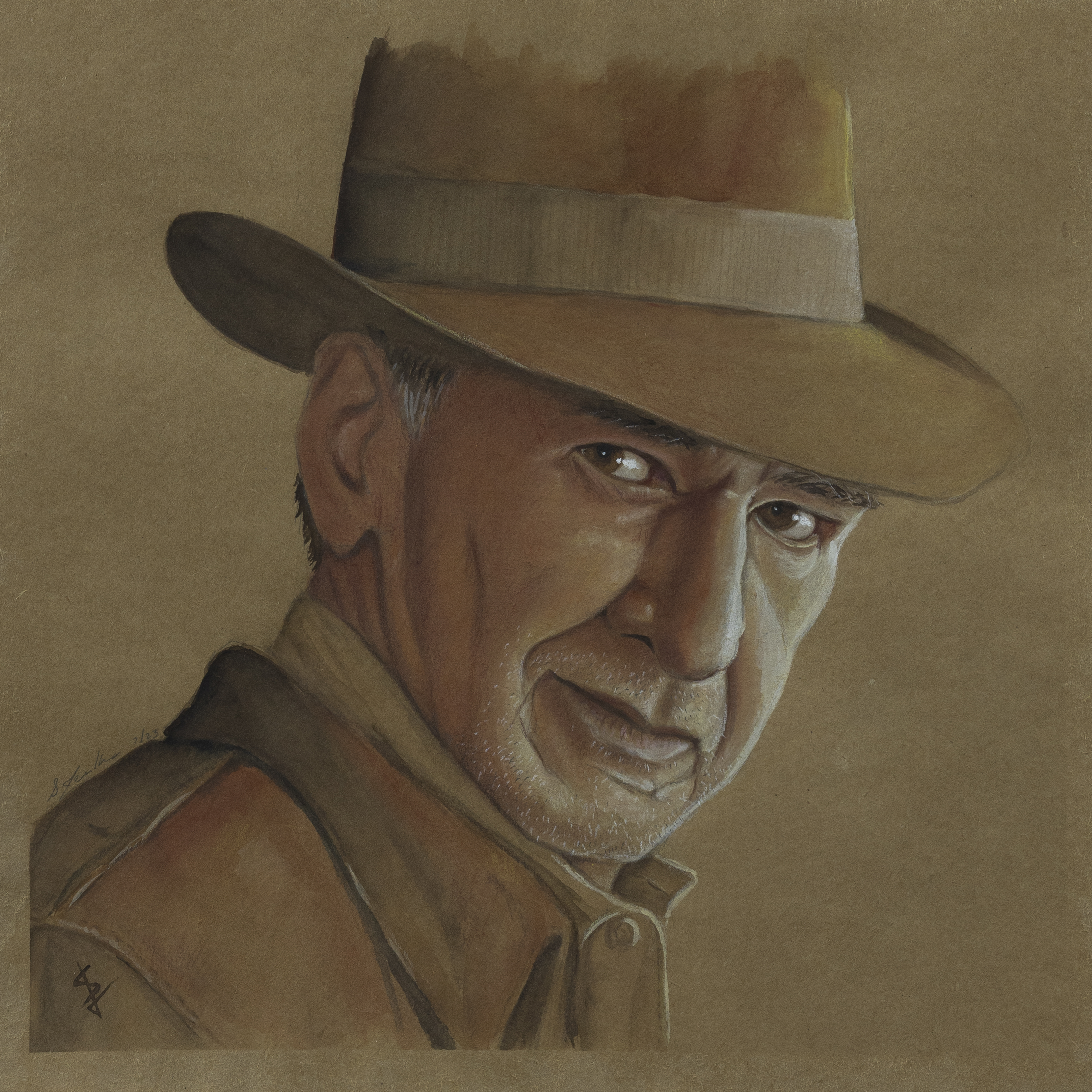 Man In Hat - 12 x 12 print by Stacy Jenkins