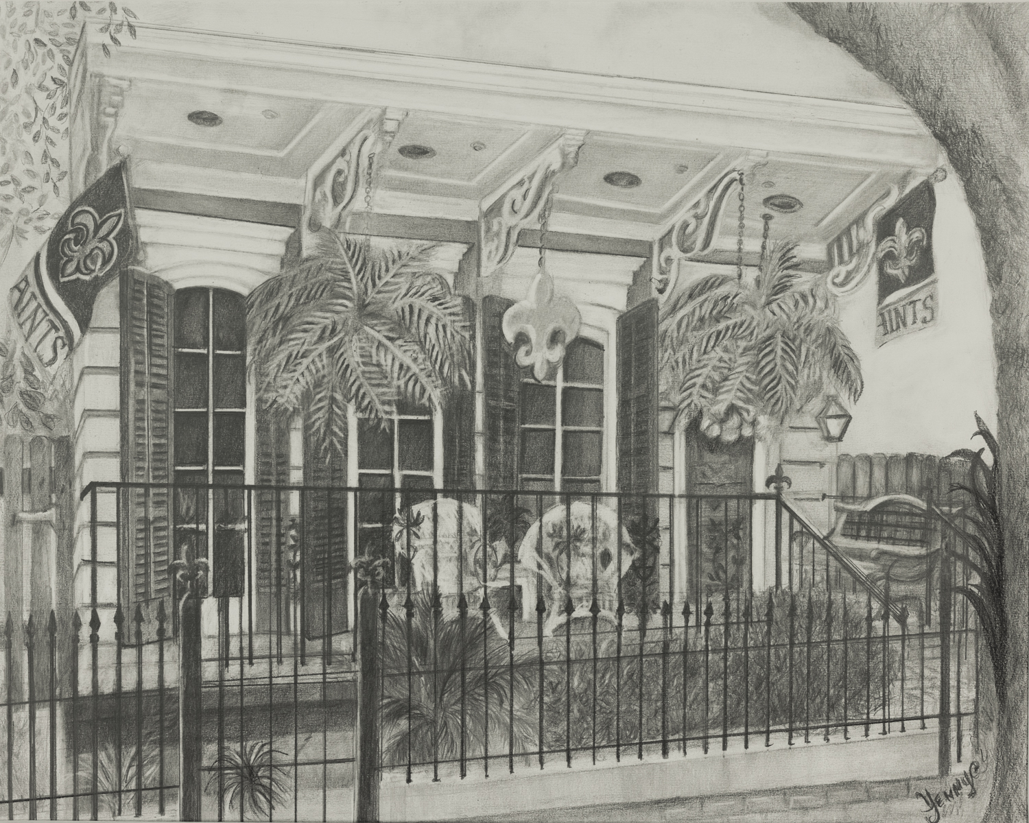 NOLA-Shotgun-House-I - 16x20 inches Print by Yenny (Jenny Archbold)